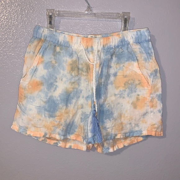 Rachel Zoe Los Angeles tie dye linen pull On shorts - Picture 1 of 5